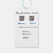 Koop de bruid een drankje donatie QR Venmo PayPal Cadeaulabel (Achterkant)