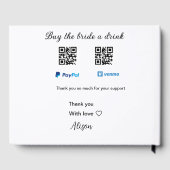 Koop de bruid een drankje donatie QR Venmo PayPal  Gastenboek (Achterkant)