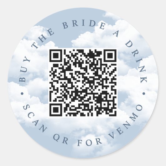 Koop de Bruid een Drankje "Op Wolk Nine" Bachelore Ronde Sticker (Voorkant)