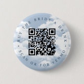 Koop de Bruid een Drankje "Op Wolk Nine" Meidenavo Ronde Button 5,7 Cm (Voorkant)