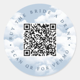 Koop de Bruid een Drankje "Op Wolk Nine" Meidenavo Ronde Sticker