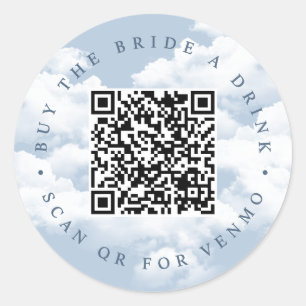 Koop de Bruid een Drankje "Op Wolk Nine" Meidenavo Ronde Sticker