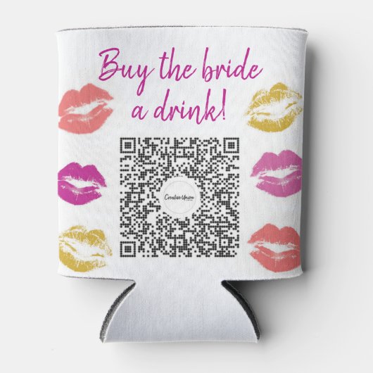 Koop de Bruid Eén Drankje QR-code Bachelorette Fee Blikjeskoeler (Voorkant)