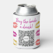 Koop de Bruid Eén Drankje QR-code Bachelorettefees Blikjeskoeler (Blikje Voorkant)