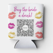 Koop de Bruid Eén Drankje QR-code Bachelorettefees Blikjeskoeler (Voorkant)