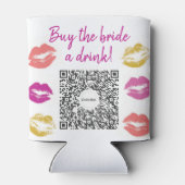 Koop de Bruid een Drankje QR code Hen Party Blikjeskoeler (Achterkant)
