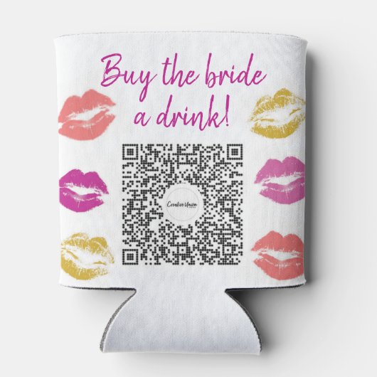 Koop de Bruid een Drankje QR code Hen Party Blikjeskoeler (Achterkant)