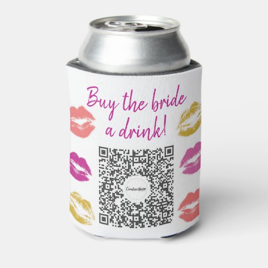 Koop de Bruid een Drankje QR code Hen Party Blikjeskoeler (Blikje Achterkant)