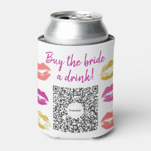 Koop de Bruid een Drankje QR code Jonggezellenfees Blikjeskoeler