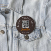 Koop de Bruid een Drankje QR Code Knop Ronde Button 7,6 Cm (In situ)