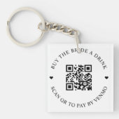 Koop de bruid een drankje QR-code Sleutelhanger (voorkant)