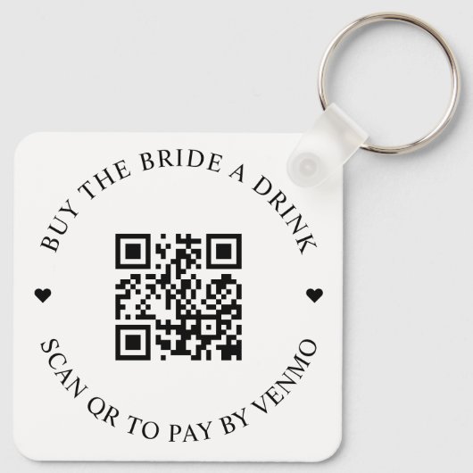 Koop de bruid een drankje QR-code Sleutelhanger (Achterkant)