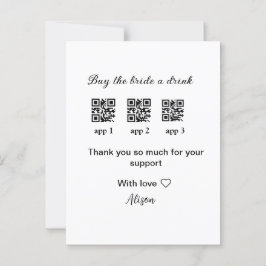 koop de bruid een drankje scan QR-code dank je wel Briefkaart