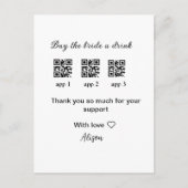 koop de bruid een drankje scan QR-code dank je wel Briefkaart (Voorkant)