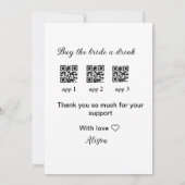 koop de bruid een drankje scan QR-code dank je wel Kaart (Achterkant)