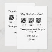 koop de bruid een drankje scan QR-code dank je wel Kaart (Voorkant / Achterkant)