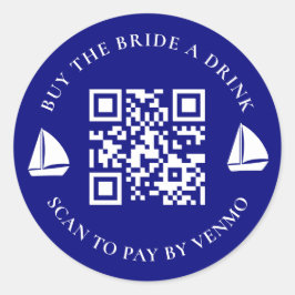 Koop de Bruid Een Drankje Vrijgezellenfeest QR-cod Ronde Sticker