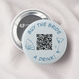 Koop de Bruid een Drink Bachelorette-feest QR-code Ronde Button 5,7 Cm