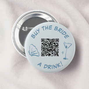 Koop de Bruid een Drink Bachelorette-feest QR-code Ronde Button 5,7 Cm