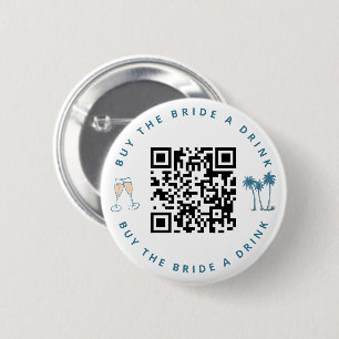 Koop de bruid een Drink Bachelorette Party QR-code Ronde Button 5,7 Cm