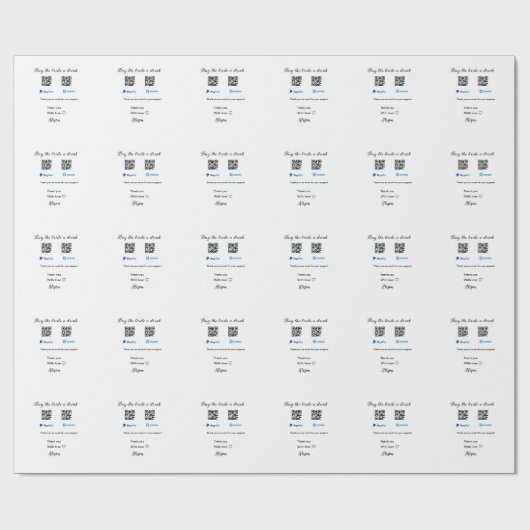 Koop de bruid een drink donatie QR Venmo PayPal Cadeaupapier (Vlak)