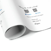 Koop de bruid een drink donatie QR Venmo PayPal Cadeaupapier (Rol Hoek)