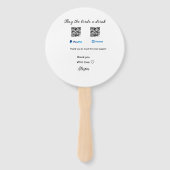 Koop de bruid een drink donatie QR Venmo PayPal Handwaaier (Voorkant)