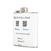 Koop de bruid een drink donatie QR Venmo PayPal Heupfles (Links)
