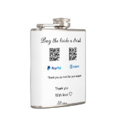 Koop de bruid een drink donatie QR Venmo PayPal Heupfles (Rechts)