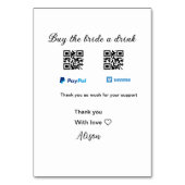 Koop de bruid een drink donatie QR Venmo PayPal Kaart (Achterkant)
