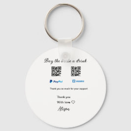 Koop de bruid een drink donatie QR Venmo PayPal Sleutelhanger