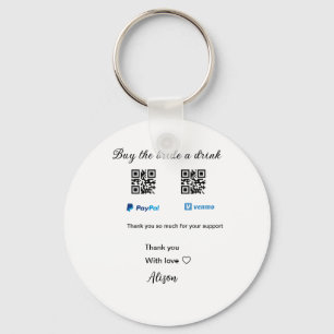 Koop de bruid een drink donatie QR Venmo PayPal Sleutelhanger