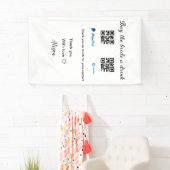 Koop de bruid een drink donatie QR Venmo PayPal Spandoek (Insitu)