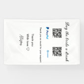 Koop de bruid een drink donatie QR Venmo PayPal Spandoek (Horizontaal)