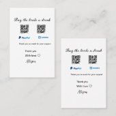 Koop de bruid een drink donatie QR Venmo PayPal Visitekaartje (Voorkant / Achterkant)