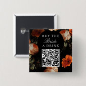 Koop de Bruid Een Drink Hen Party QR Code Vierkante Button 5,1 Cm (Voorkant /achterkant)