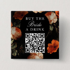 Koop de Bruid Een Drink Hen Party QR Code Vierkante Button 5,1 Cm