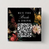 Koop de Bruid Een Drink Jubileum QR Code Vierkante Button 5,1 Cm (Voorkant)