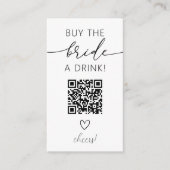 Koop de Bruid een Drink QR Code Bijlagekaart Informatiekaartje (Voorkant)