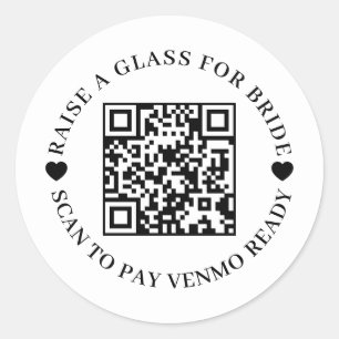 Koop De Bruid Een Drink QR Code Design Ronde Sticker