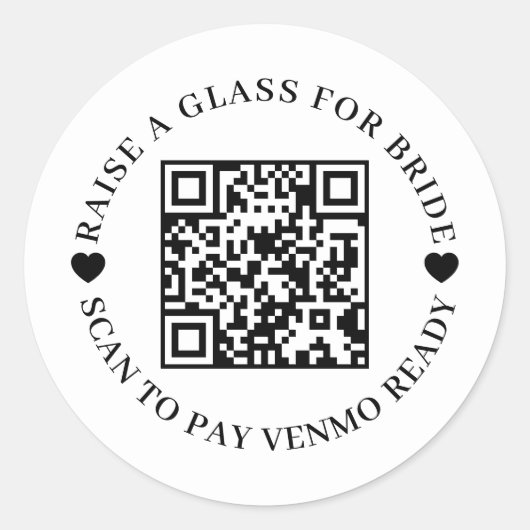 Koop De Bruid Een Drink QR Code Design Ronde Sticker (Voorkant)