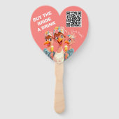 Koop de bruid een Drink-  QR-code Handwaaier (Achterkant)