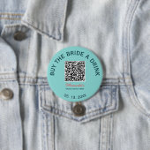 Koop de Bruid een Drink QR Code Knop Ronde Button 7,6 Cm (In situ)