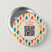 Koop de Bruid een Drink QR Code Knop Ronde Button 7,6 Cm (Voorkant /achterkant)