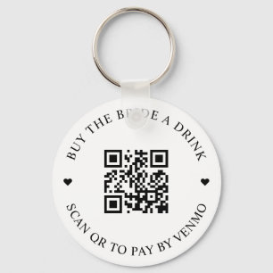Koop De Bruid Een Drink QR Code Sleutelhanger