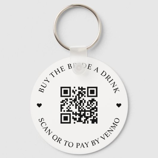 Koop De Bruid Een Drink QR Code Sleutelhanger (Voorkant)