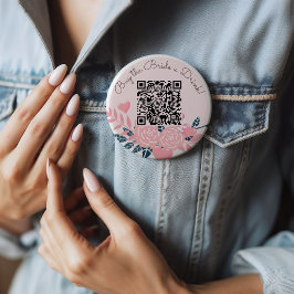 Koop de bruid een drink venmo qr code ronde button 4,0 cm