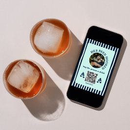 Koop de bruidegom Een Drink Foto QR Code Bachelor Kaart