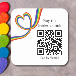 Koop de Bruiden een Drink Bachelorette Rainbow Hea Vierkante Sticker