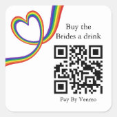 Koop de Bruiden een Drink Bachelorette Rainbow Hea Vierkante Sticker (Voorkant)